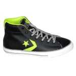 SCARPE CONVERSE STAR PLAYER EV MID LEATHER/SUE NERE-VERDE LIME A/I 2016 655168C