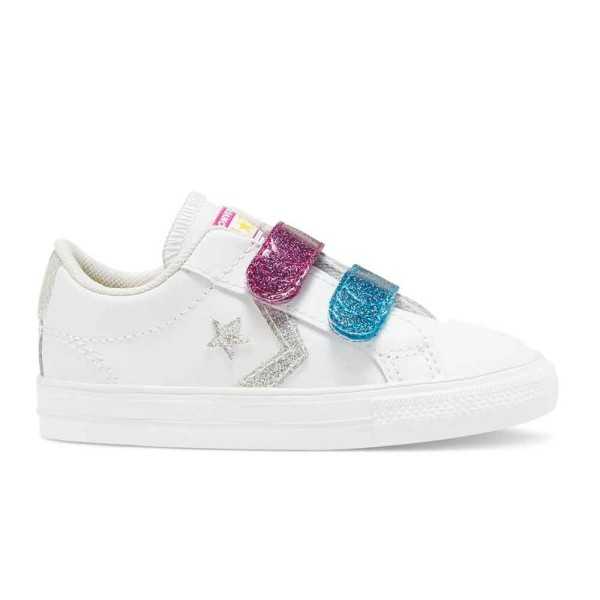 SCARPE CONVERSE STAR PLAYER 2V OX BIANCO/ROSA/AZZURRO 768479C