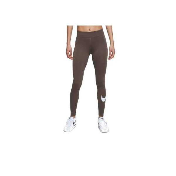 LEGGINGS NIKE VITA MEDIA CON SWOOSH MARRONE A/I 2021 CZ8530-004