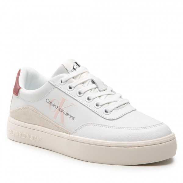 SCARPE CALVIN KLEIN CLASSIC CUPSOLE LACE BIANCO/TERRACOTTA A/I 2022 YW0YW006990LG
