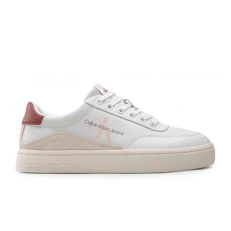 SCARPE CALVIN KLEIN CLASSIC CUPSOLE LACE BIANCO/TERRACOTTA A/I 2022 YW0YW006990LG