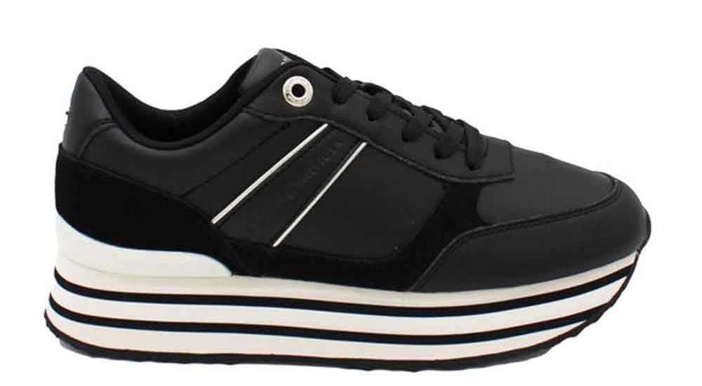 SCARPE TOMMY HILFIGER PLATFORM STRIPES TRA NERO A/I 2022 FW0FW06745BDS SCARPE TOMMY HILFIGER PLATFORM STRIPES TRA NERO A/I 2022 FW0FW06745BDS
