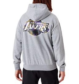 New Era Felpa con cappuccio oversize da uomo Los Angeles Lakers Infill Team Logo - Nero