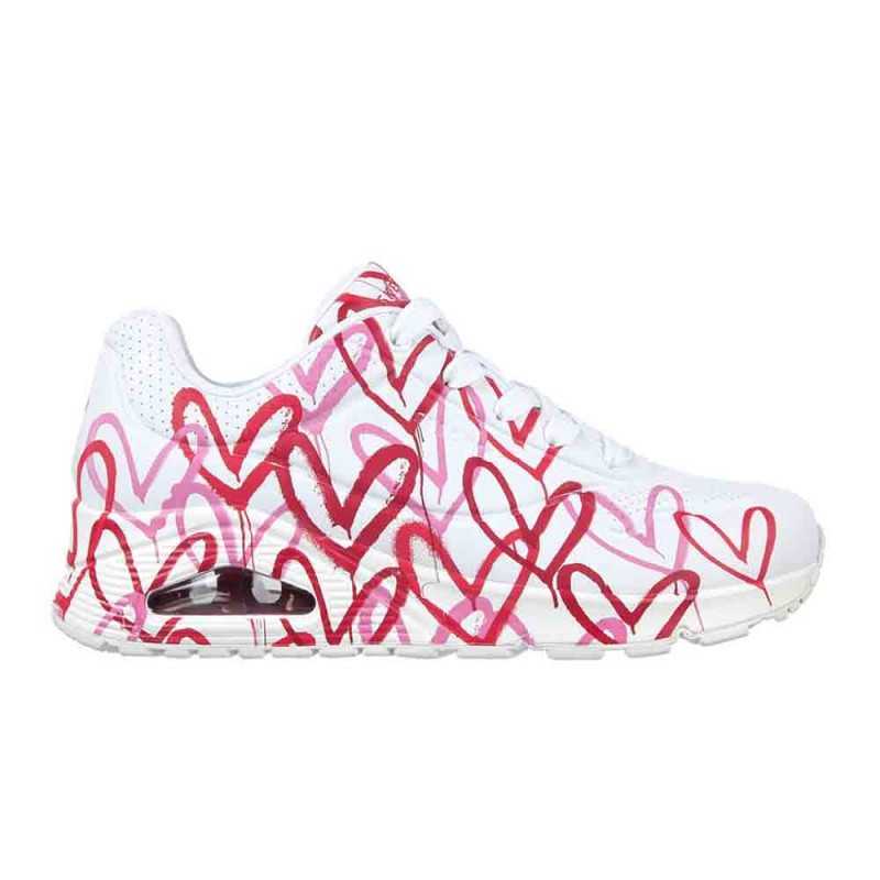 Scarpe Skechers x JGoldcrown: Uno - Spread the Love Bianco/Rosso/Rosa P/E 2024 155507 WCRL | Skechers | 