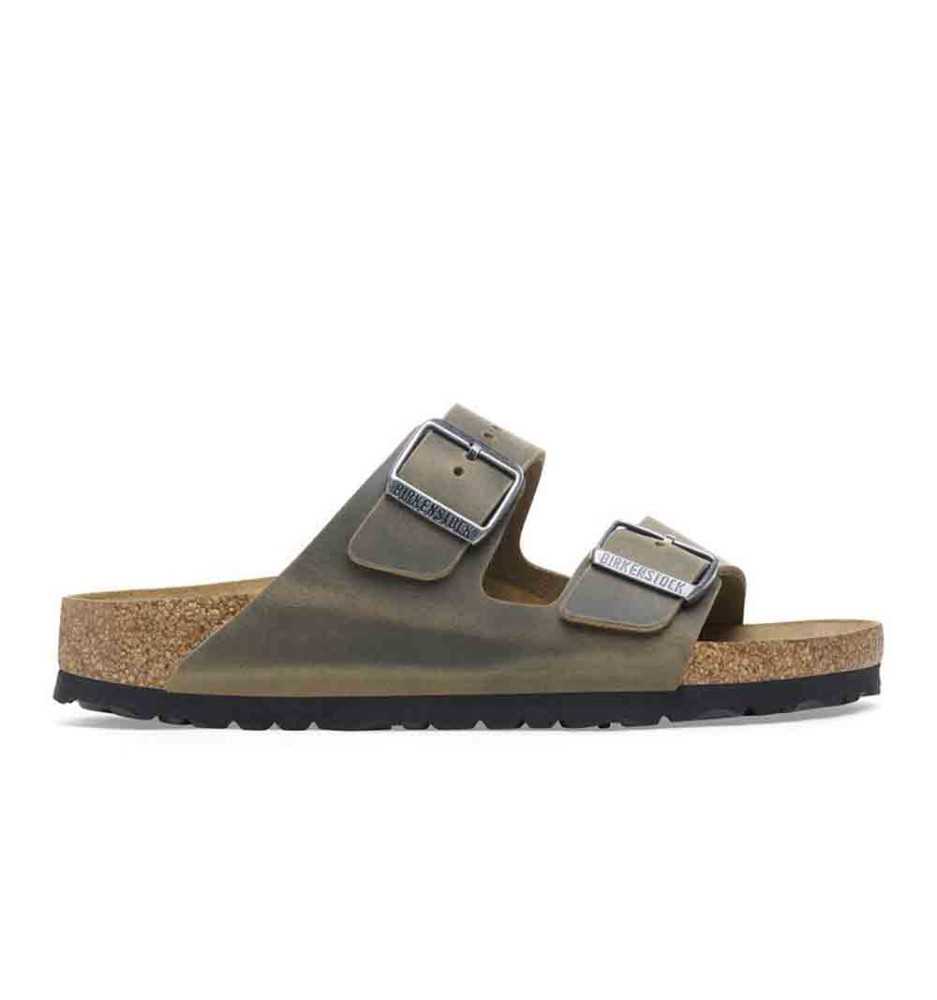 Ciabatta Birkenstock Arizona Oiled Leather Faded Khaki P/E 2024 1027039 | Birkenstock | 