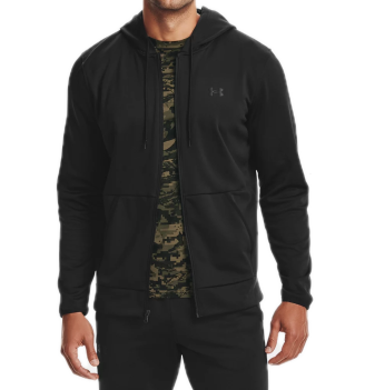 Felpa A Zip Intera Under Armour Fleece® Con Cappuccio Nero | Under Armour | 