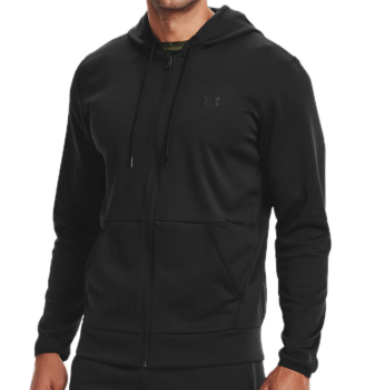 Felpa A Zip Intera Under Armour Fleece® Con Cappuccio Nero | Under Armour | 