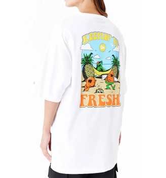 Maglietta New Era Oversize Keepin It Fresh Fruit Graphic Bianco | New Era | 