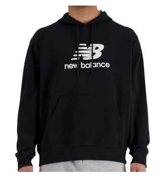 Felpa Con Cappuccio New Balance Stacked Logo French Terry Hoodie Nero 001 MT41501BK
