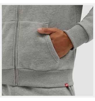 Felpa A Zip Intera New Balance Small Logo Con Cappuccio Grigio 053 | New Balance | 