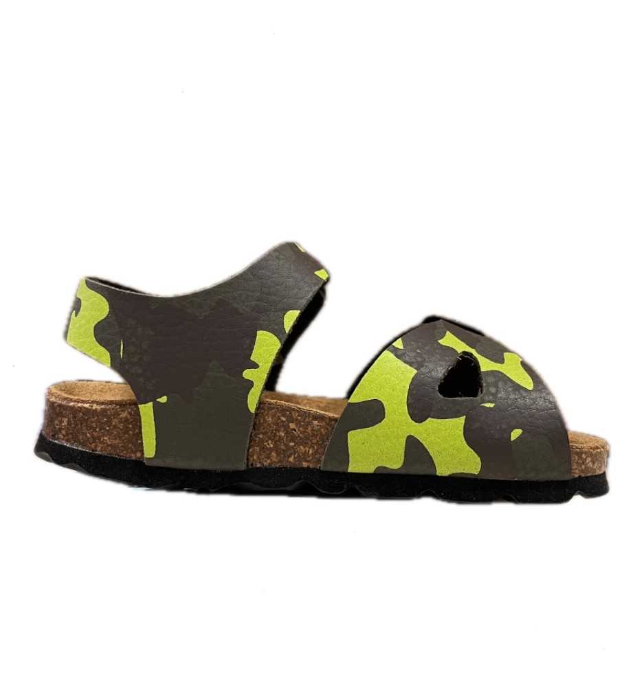 Sandalo Grunland Aria Neonato Lime E Verde Militare SB1785-40-LIME-MILITARE