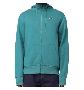 Felpa A Zip Intera New Balance Small Logo Con Cappuccio Turchese 317 MJ23600VDA