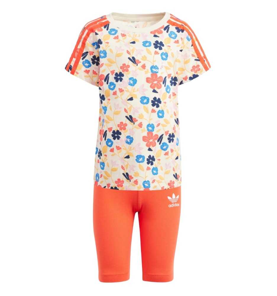 Completo Adidas Florale Da Bici Set Arancione E Multicolore IR9667