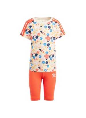 Completo Adidas Florale Da Bici Set Arancione E Multicolore IR9667