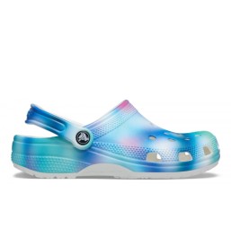 Ciabatta Crocs Classic Sabot U Solarized Clog Bianco E Celeste CR. 207556-WHMT