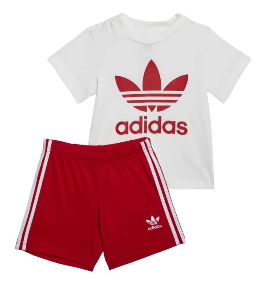 Completo Adidas Adicolor Set Infant Rosso Scarlatto E Bianco IB8639