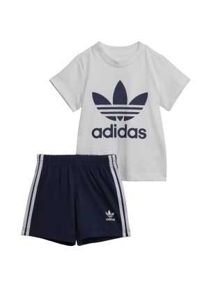 Completo Adidas Adicolor Set Infant Blu Indigo E Bianco IB8638