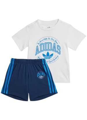 Completo Adidas Originals Vrct Short Tee Set Infant Bianco E Blu IT7273