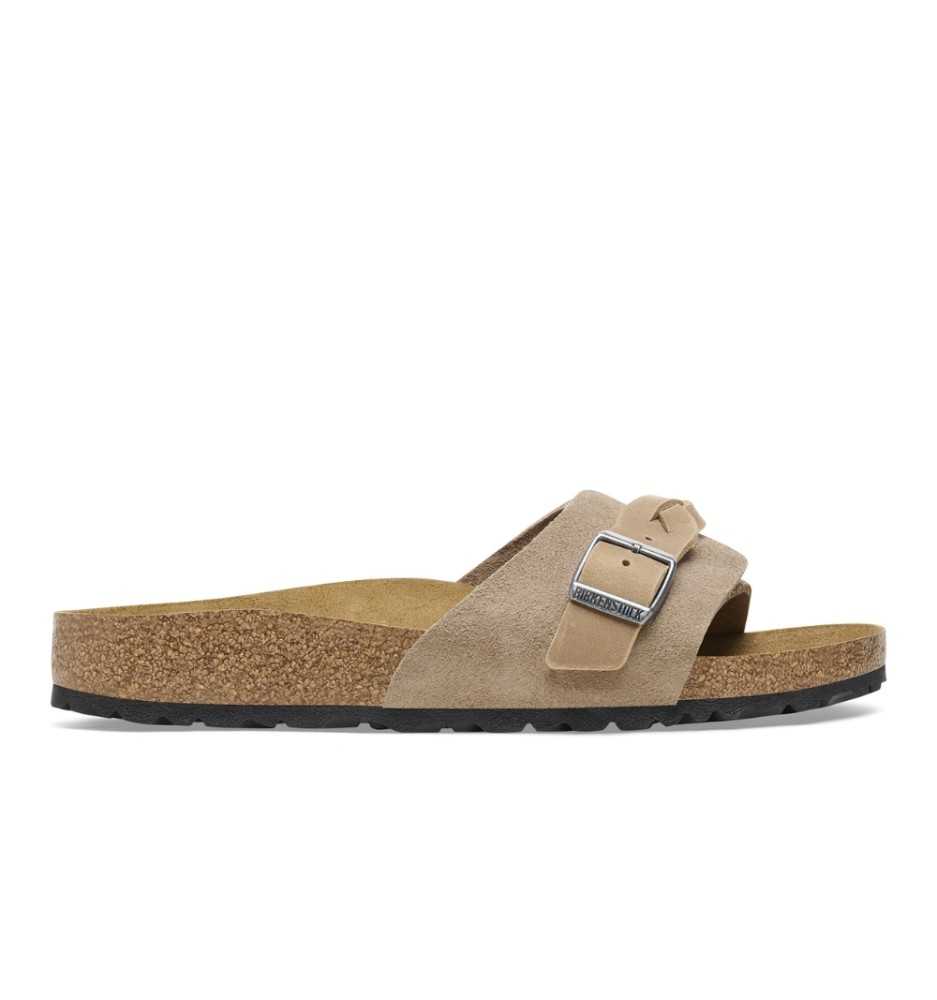 Ciabatte Birkenstock Oita Braided Suede Leather Taupe Marrone Beige 1026730