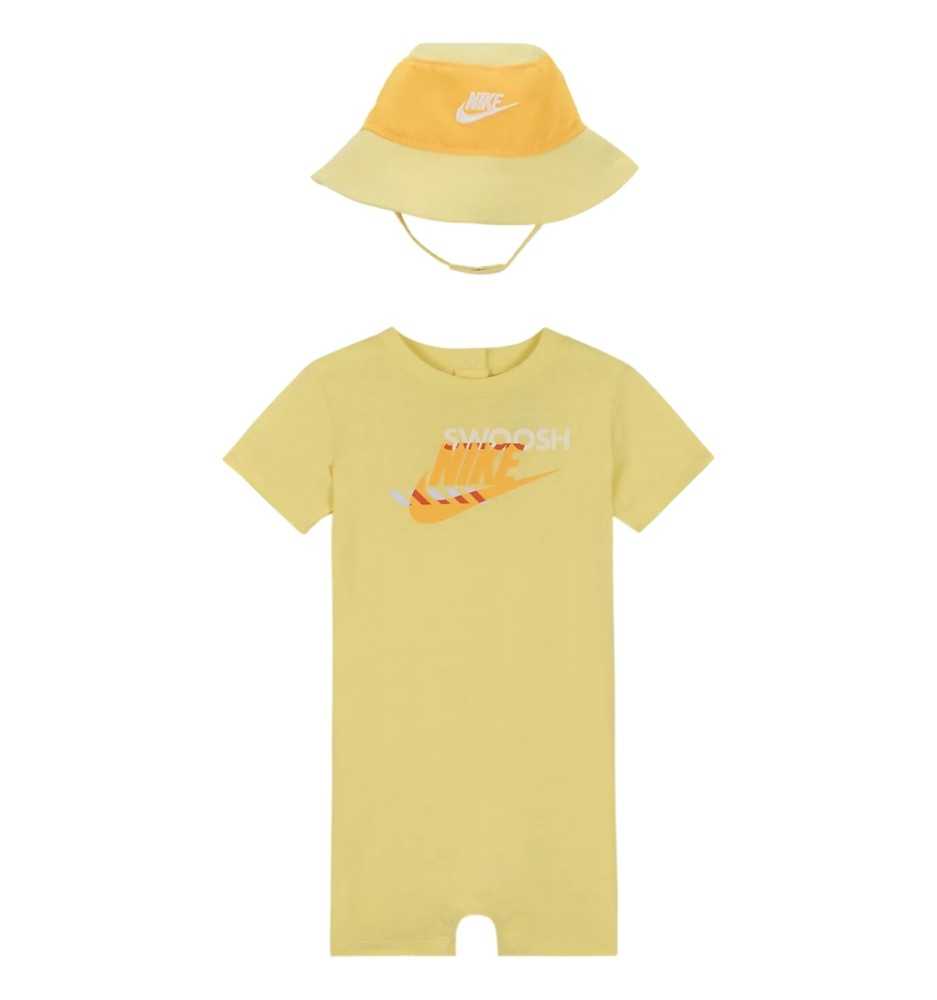 Completo Nike Sportswear Pe Romper Bucket Set Giallo Arancione 66M046-Y6X