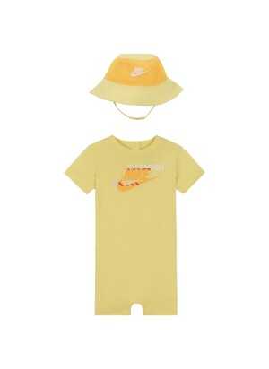 Completo Nike Sportswear Pe Romper Bucket Set Giallo Arancione 66M046-Y6X