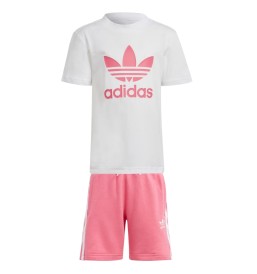 Completo Adidas Adicolor Set Bianco E Rosa IR6932
