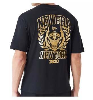Maglietta New Era Graphic Bear Orso New York Oversize Nero Ed Oro 60435393