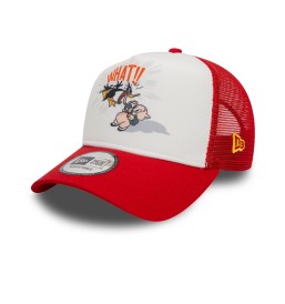 Cappello New Era A Frame Trucker Looney Tunes Daffy Duck e Porky Pig Rosso E Bianco 60435086
