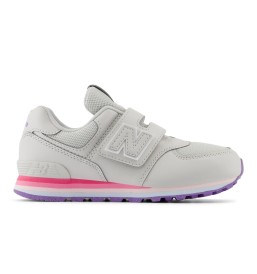 Scarpe New Balance 574 Hook Loop Kids Lifestyle Grigio E Rosa PV574KII