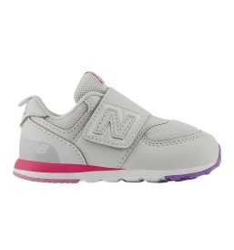 Scarpe New Balance 574 Hook Loop Kids Lifestyle Grigio E Rosa NW574KII