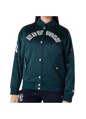 Giacca New Era Mlb Bomber New York Yankees Womens Verde Scuro 60564952