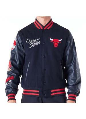 Giacca New Era Varsity Nba Patch Chicago Bulls Nero 60565000