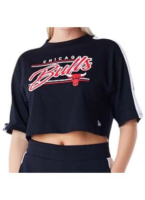 T-Shirt New Era Colour Block Crop Nba Chicago Bulls Nero 60564972