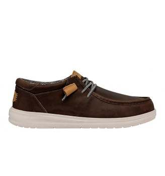 Scarpe Hey Dude Wally Grip Craft Leather Pelle 030 Marrone HD.40175 030