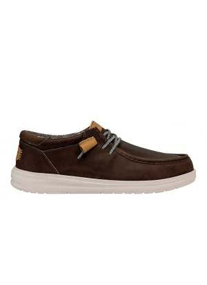 Scarpe Hey Dude Wally Grip Craft Leather Pelle 030 Marrone HD.40175 030