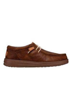 Scarpe Hey Dude Wally Grip Craft Leather 255 Marrone HD.40175 255