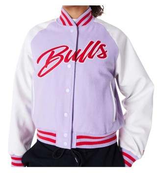 Giacca New Era Varsity Chicago Bulls Bianco e Lilla 60564976