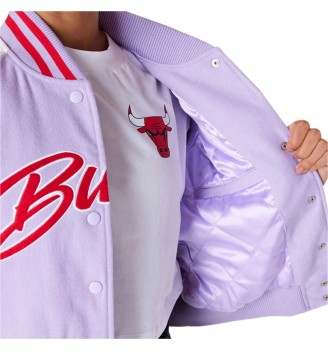Giacca New Era Varsity Chicago Bulls Bianco e Lilla | New Era | 