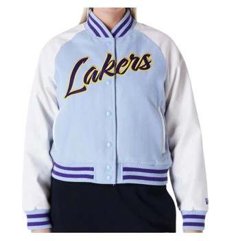 Giacca New Era Varsity Los Angeles Lakers Bianco e Celeste 60564975