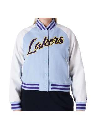 Giacca New Era Varsity Los Angeles Lakers Bianco e Celeste 60564975
