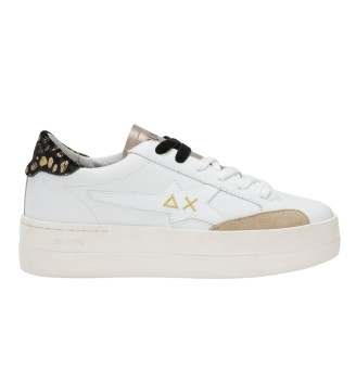 Scarpe Sun68 Big Katy Leather Pelle Bianco E Oro Z44223 0143