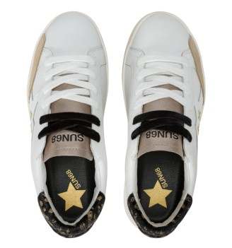 Scarpe Sun68 Big Katy Leather Pelle Bianco E Oro | Sun68 | 