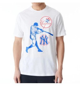 T-Shirt New Era Nfl New York Yankees Player Graphic Bianco e Blu 60578590