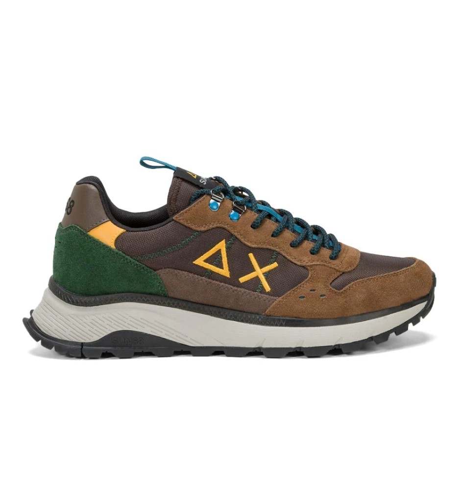 Scarpe Sun68 Fire And Camping Marrone E Verde Z44128 08