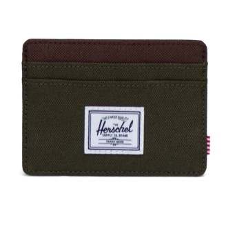 Porta Carte Herschel Charlie Cardholder Verde Scuro e Marrone 30065-04488-OS
