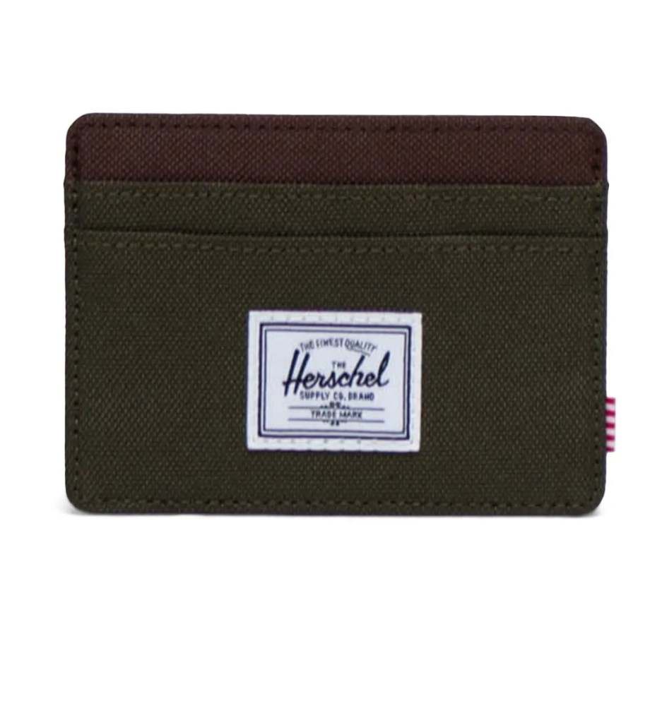 Porta Carte Herschel Charlie Cardholder Verde Scuro e Marrone 30065-04488-OS