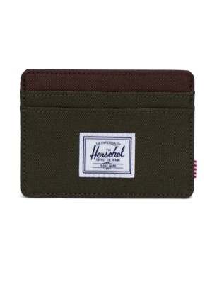 Porta Carte Herschel Charlie Cardholder Verde Scuro e Marrone 30065-04488-OS
