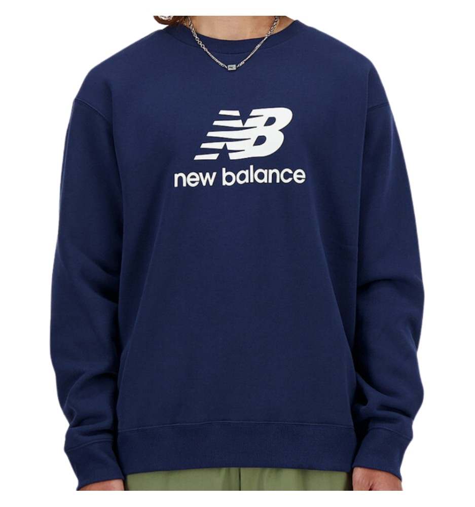 Felpa New Balance Sport Essentials Fleece Logo Blu Navy MT41504-NNY