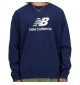 Felpa New Balance Sport Essentials Fleece Logo Blu Navy MT41504-NNY