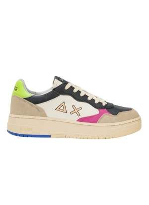 Scarpe Sun68 Big Basket Nero E Bianco Panna Z44148 1131